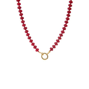 Magenta Beaded Clicker Necklace