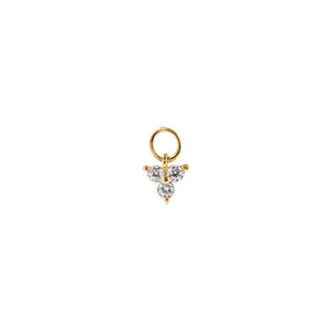 14K Gold Mini CZ Trio Cluster Charm 14K - Adina Eden's Jewels