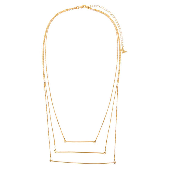  Solid Triple Bar Layered Necklace - Adina Eden's Jewels