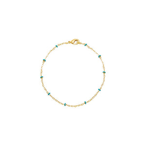 Colored Enamel Beaded Link Chain Bracelet