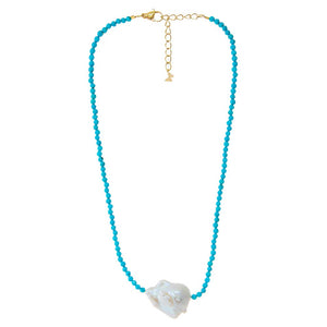Colored Glass Bead Chain Pearl Choker