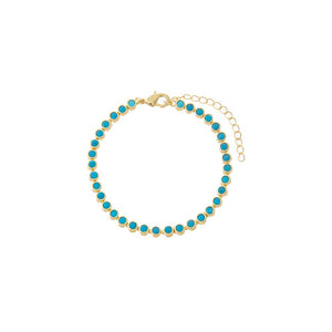 Turquoise Turquoise Gemstone Bezel Tennis Bracelet - Adina Eden's Jewels