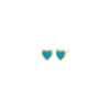 Turquoise Colored Stone Pavé Heart Stud Earring - Adina Eden's Jewels
