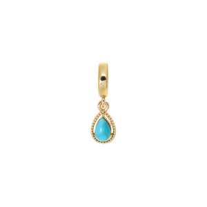 Turquoise Turquoise CZ Teardrop Charm - Adina Eden's Jewels