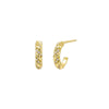 Gold Pave Twisted Rope Open Hoop Earring - Adina Eden's Jewels