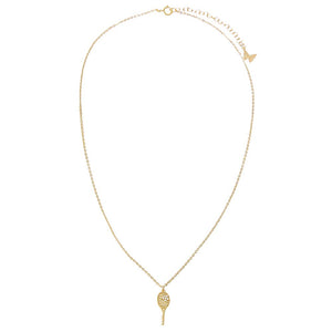  Mini CZ Flower Tennis Racket Pendant Necklace - Adina Eden's Jewels