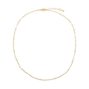 Colored Enamel Beaded Link Chain Choker Necklaced