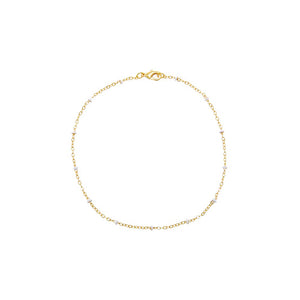 Colored Enamel Beaded Link Chain Anklet
