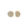 Gold Pave Indented Circle On The Ear Stud Earring - Adina Eden's Jewels