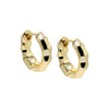 Gold / Pair Solid Indented Chunky Hoop Earring - Adina Eden's Jewels