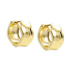 Gold Wide Wavey Textured Huggie Earring - Adina Eden's Jewels