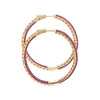 Ruby Red Pavé Colored Rounded Large Hoop Earring - Adina Eden's Jewels