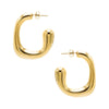 Gold Solid Open Square Hoop Earring - Adina Eden's Jewels
