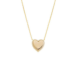 Gold Pave Outlined Heart Necklace - Adina Eden's Jewels