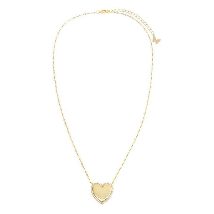  Pave Outlined Heart Necklace - Adina Eden's Jewels