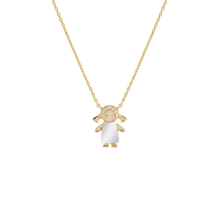 Mother of Pearl / Girl Pavé & Mother Of Pearl Kids Necklace - Adina Eden's Jewels