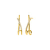 Gold Solid/Pave X Open Stud Earring - Adina Eden's Jewels