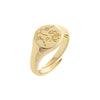 Gold / Aquarius Zodiac Signet Pinky Ring - Adina Eden's Jewels