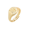 Gold / Cancer Zodiac Signet Pinky Ring - Adina Eden's Jewels