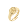 Gold / Libra Zodiac Signet Pinky Ring - Adina Eden's Jewels