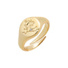 Gold / Taurus Zodiac Signet Pinky Ring - Adina Eden's Jewels