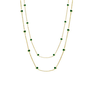 Emerald Green Diamond By The Yard Necklace