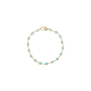 Sky Blue Bezel Pave Lobster Clasp Link Chain Anklet