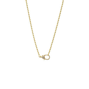 Gold CZ Clasp Ball Chain Necklace - Adina Eden's Jewels