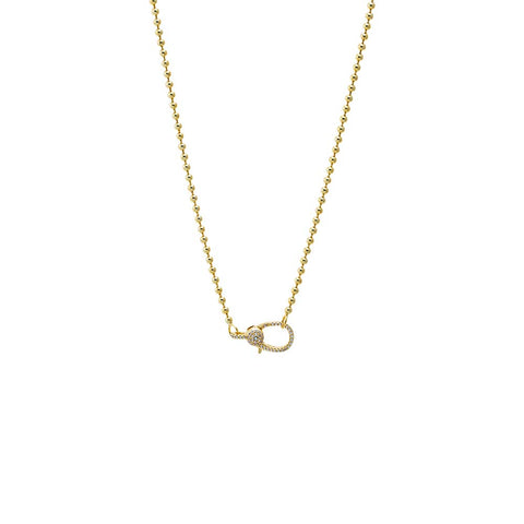 CZ Clasp Ball Chain Necklace – Adina Eden