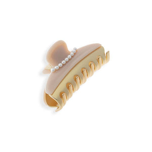 Pearl Accented Two Tone Claw Clip - Adina Eden's Jewels