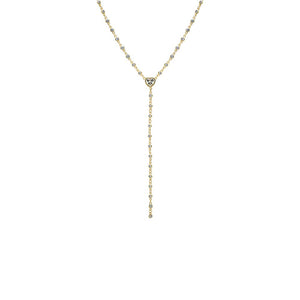 Gold CZ Bezeled All Around Lariat Necklace - Adina Eden's Jewels