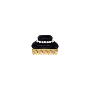 Black Mini Pearl Accented Two Tone Claw Clip - Adina Eden's Jewels
