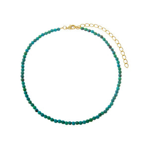 Peacock Green / 4MM Phoenix Natural Stone Beaded Chain Choker - Adina Eden's Jewels