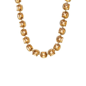 Topaz Yellow Square Champagne Tennis Necklace - Adina Eden's Jewels