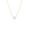 14K Gold Diamond Round X Baguette Open Star Of David Necklace 14K - Adina Eden's Jewels