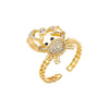 Gold Pave Crawling Lobster Adjustable Ring - Adina Eden's Jewels