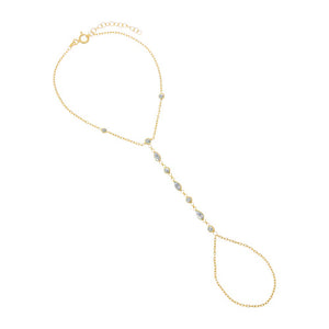 Colored CZ Multishape Bezel Hand Chain