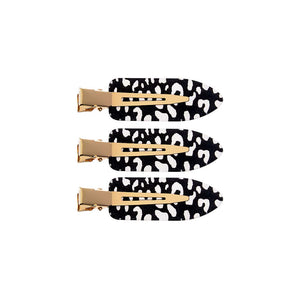 Black & White Animal Print Creaseless Clip Set - Adina Eden's Jewels