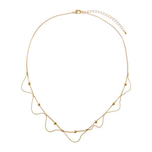 Gold Drape Chain Beaded Chain Choker Necklace - Adina Eden's Jewels