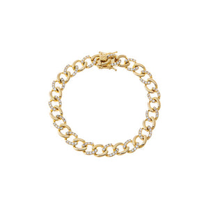 Gold CZ Curb Link Statement Bracelet - Adina Eden's Jewels