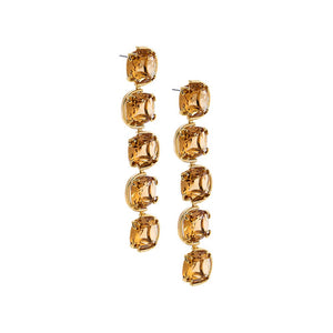 Topaz Yellow Square Champagne Drop Stud Earring - Adina Eden's Jewels