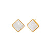 Gold Mother of Pearl Square Stud Earring - Adina Eden's Jewels