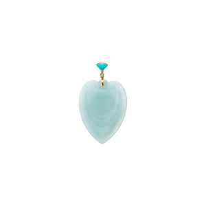 18K Gold Blue Chalcedony Heart Pendant 18K - Adina Eden's Jewels