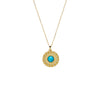 Turquoise Round Turquoise Stone Coin Necklace - Adina Eden's Jewels