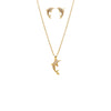 Gold Pave Dolphin Earring & Necklace Combo Set - Adina Eden's Jewels