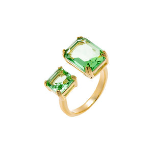 Light Green Green Duo Statement Ring - Adina Eden's Jewels
