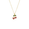 Red Red Pave Cherry Hearts Pendant Necklace - Adina Eden's Jewels
