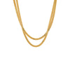Gold Layered Herringbone Chain Necklace - Adina Eden's Jewels