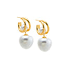 Pearl White Modern Pearl Drop Earring - Adina Eden's Jewels