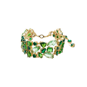 Light Green Mix Match Colored Super Wide Tennis Bracelet - Adina Eden's Jewels